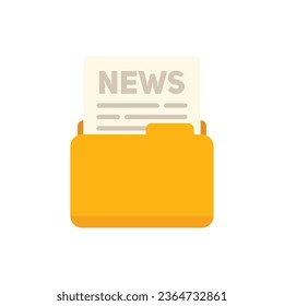 Daily newspaper icon flat vector. News paper. Folded story isolated