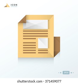 Daily Newspaper icon origami paper