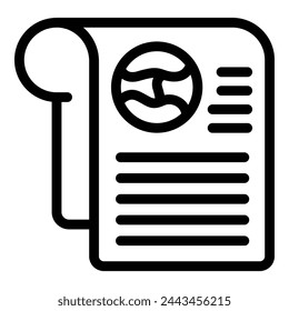 Daily newspaper icon outline vector. Scientific journal. Home reading routine