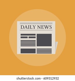 Daily newspaper isolated on background. Vector illustration