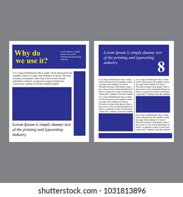 Daily newspaper journal design template with two-page opening editable headlines quotes text articles and images vector illustration