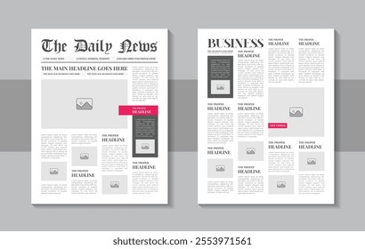 Daily newspaper journal design template, classic newspaper layout or magazine template. Newspaper Template And The Daily News Layout Design