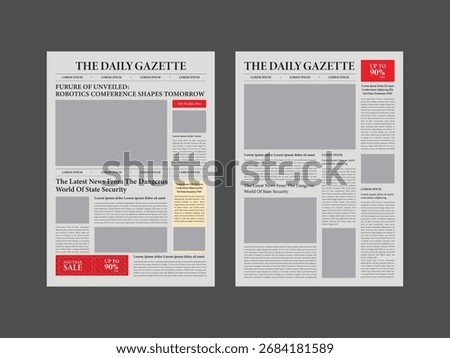 The daily newspaper layout, magazine design, Vintage Newspaper layout template design