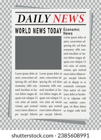 Daily Newspaper pages template, Newspaper headline, Newsprint vector illustration.