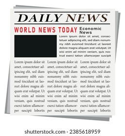 Daily Newspaper pages template, Newspaper headline, Newsprint vector illustration.