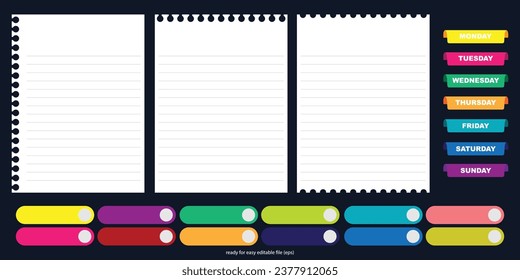 Daily note easy editable vector file