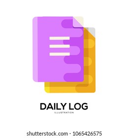 daily note vector illustration symbol object. Flat icon style concept design