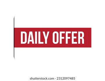 tägliches Angebot an roter Vektorbanner, einzeln auf weißem Hintergrund