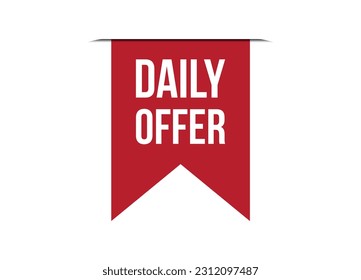 daily offer red vector banner illustration isolated on white background