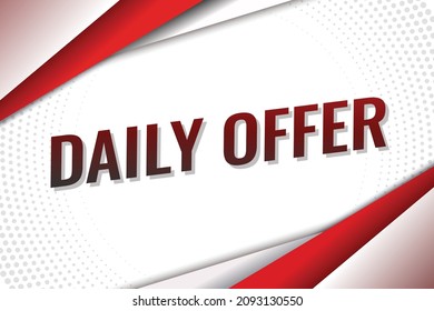 daily offer word concept vector illustration with red lines modern futuristic 3d style for landing page template ui web mobile app poster banner flyer background gift card coupon label wallpaper