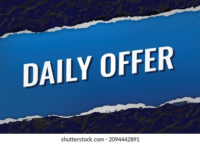 daily offer word concept vector illustration with blue lines modern futuristic 3d style for landing page template ui web mobile app poster banner flyer background gift card coupon label wallpaper