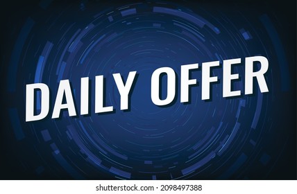 daily offer word concept vector illustration with blue lines modern futuristic 3d style for landing page template ui web mobile app poster banner flyer background gift card coupon label wallpaper