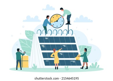 Daily organization in project calendar, event schedule for business people. Cartoon tiny busy managers organize work process and meetings flat vector illustration. Time management, service concept