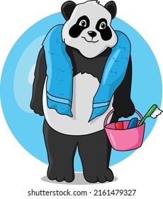 Daily Panda ready to take shower