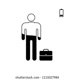 daily pictogram art, stick symbol person work, vector illustration sign