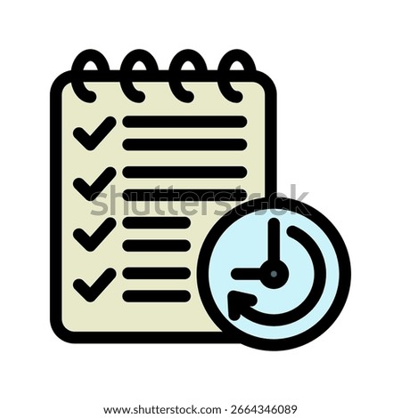 Daily Plan Icon Mini Illustration Icon. Use For Modern Concept, Print, Ui, Ux Kit, Web And App Development. Vector Related To Office, Education, Examination And More