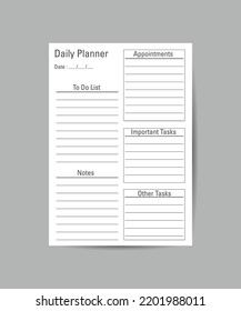 Daily plan on white background, Vector illustration design. Simple plan design