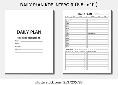 daily planer KDP interior template 8.5x11 inch designs