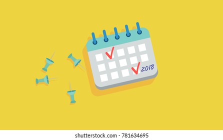 Daily planner for 2018 vector