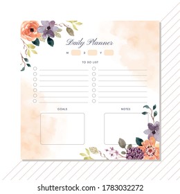 daily planner with autumn theme floral watercolor