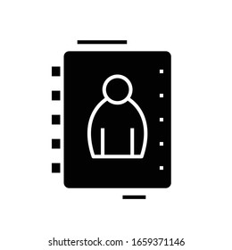 Täglicher Planer Schwarz Symbol, Concept Illustration, Vektorillustration flaches Symbol, Glyph-Zeichen.