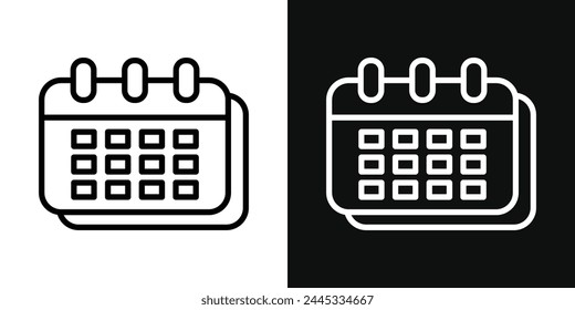 Daily Planner and Calendar Icons. Time Management and Event Scheduling Symbols.