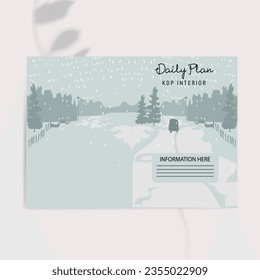 Plantilla vectorial de diseño de portada del planificador diario