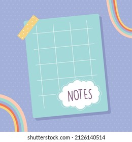 daily planner design with rainbow