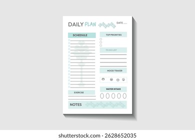 Daily planner design template with illustration