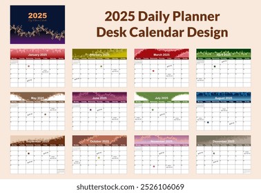 Daily Planner Desk Calendar Design Free Download, 2025 Desk Calendar Design