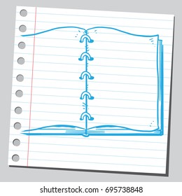 Dibujo diario de planificación con línea azul