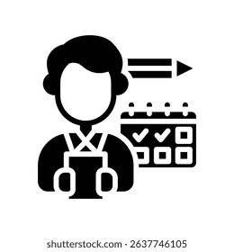 Daily Planner. Icon Glyph Vector Illustration