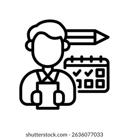 Daily Planner. Icon Line Vector Illustration