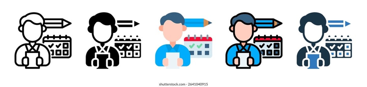 Daily Planner Icon Multiple Style Vector Illustration