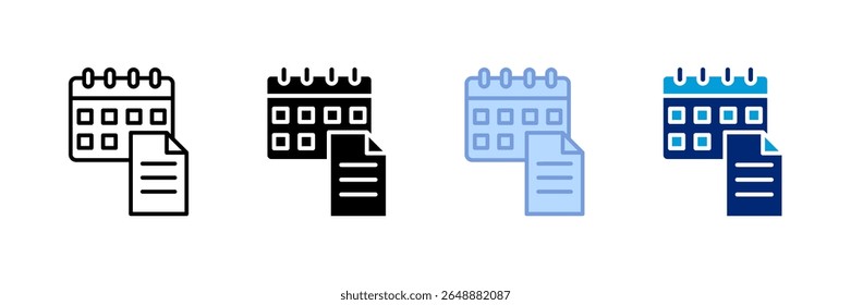 Daily Planner Icon Set Multiple Style Collection