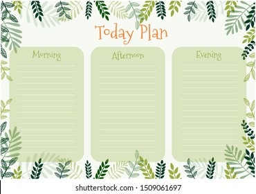 Daily planner with illustration . Good organizer and schedule. My day to- do list . 
