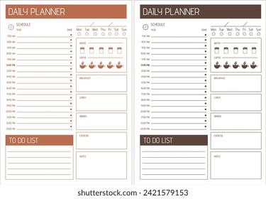 Daily planner illustration, planner organizer, cheklist 