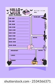 Daily planner for journaling and planning with a meal planner, to do list and notes.