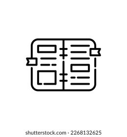Daily planner with memo stickers. Notebook icon. Pixel perfect, editable stroke