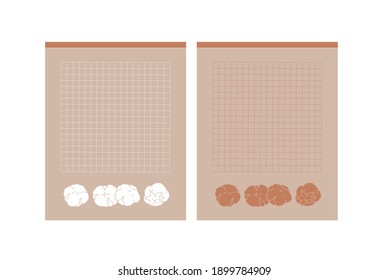 Daily planner, note paper, to do list. Scheduler and organizer. Vector illustration.