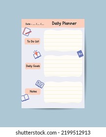 daily planner note paper to do list stickers templates decorated by cute kids illustrations