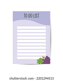 daily planner note paper to do list template decorated with fruit List design illustration design