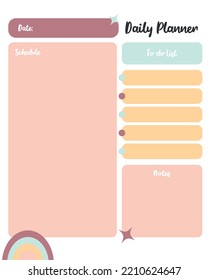 Daily planner notebook with abstract elements

