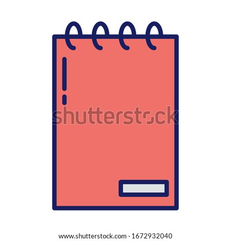 daily planner notebook , line and fill style icon vector illustration design