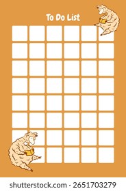 A daily planner, a notepad with a llama reading a book. A planner sheet for notes and printing.