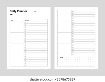 Daily planner page empty template