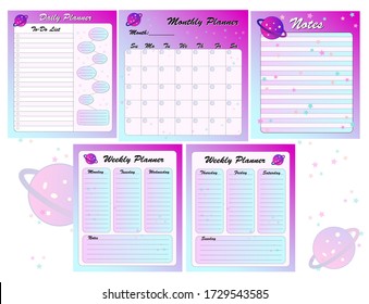 
Daily planner. Pages for organizer.
Vector illustration.