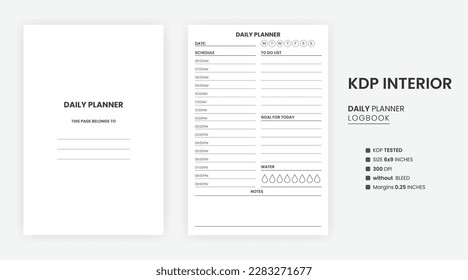 Daily Planner Printable KDP Interiors Template