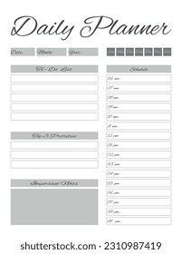 daily planner schedule page design