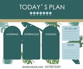daily planner. start on morning with safari style that use for horizontal digital